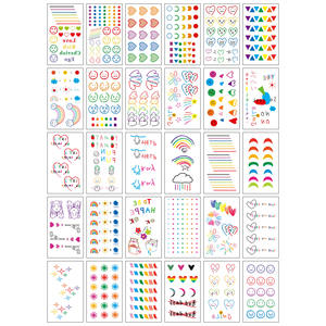 <span class=keywords><strong>Faux</strong></span> Tatouages Temporaires pour Doigts, Petits Autocollants Simples Noirs avec Motifs Icônes - Product Image 4