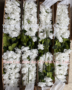 ดอกกุหลาบประดิษฐ์สีขาวดอกยางดอกเดียวสำหรับตกแต่งงานแต่งงานในบ้านผ้านุ่มสำหรับวันวาเลนไทน์ - Product Image 2