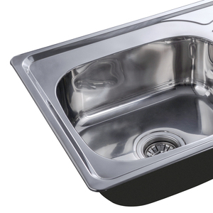 Lavello da <span class=keywords><strong>Cucina</strong></span> in <span class=keywords><strong>Acciaio</strong></span> Inox a Montaggio Superiore con Vasca Singola e Gocciolatoio per Uso Domestico - Product Image 4
