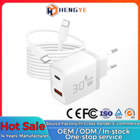 Adaptateur de voyage Type-C fin, chargeur PD GaN, fabricant OEM, chargeurs de téléphone en gros, chargeur rapide GaN léger 30W
