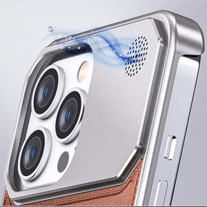 Custodia Magnetica in Lega di Alluminio per <span class=keywords><strong>iPhone</strong></span> 14, <span class=keywords><strong>Cover</strong></span> per Telefono in Metallo con Aromaterapia e <span class=keywords><strong>Pelle</strong></span> per <span class=keywords><strong>iPhone</strong></span> 15 Pro Max 16 - Product Image 3