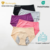 Culottes menstruelles OEM personnalisées en gros pour flux abondant, en nylon extensible, grandes tailles, réutilisables, 3 couches, anti-fuites, pour femmes