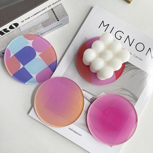 Usine <span class=keywords><strong>de</strong></span> haute qualité impression <span class=keywords><strong>de</strong></span> logo personnalisé pas cher créatif coloré luxe acrylique rond couleur sous-<span class=keywords><strong>verre</strong></span> <span class=keywords><strong>plexiglas</strong></span> sous-<span class=keywords><strong>verre</strong></span> - Product Image 3