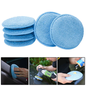 <span class=keywords><strong>Tampon</strong></span> éponge en mousse pour cirage automobile personnalisé de 5 pouces de qualité supérieure <span class=keywords><strong>Applicateur</strong></span> de cire pour voiture Nettoyage de voiture en microfibre de daim Marque Liheng - Product Image 3