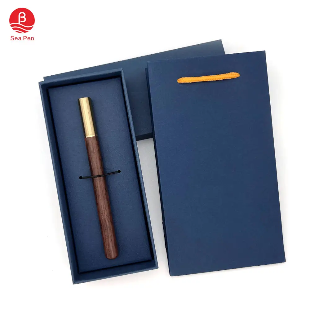 SEAPEN Factory Supply Luxury Wooden Roller Pen with Pen Box Business Gift Box Handbags can Customized Logo