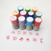 Tampons encreurs personnalisés avec logo, en plastique photosensible, impression numérique, ronds, en caoutchouc, Kawaii, pour le bricolage