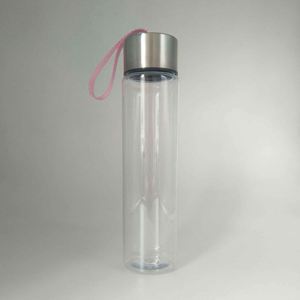 <b>Plastic</b> Water Bottle 500ml Screw-On Cap With Strap Bpa Free Minimalist Design For Outdoor Travel Unisex TA-4093 - Product Image 6