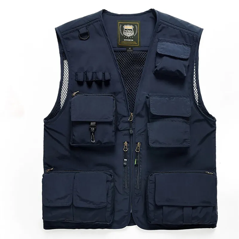 Groothandel Chaleco De Pesca Gilets De Travail Mannen Casual Outdoor Utility Werk Safari Fotograaf Cargo Vissen Utility Vest