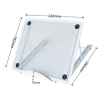 Support d'ordinateur portable réglable et pliable en métal, avec grille métallique, rotatif et portable, pour bureau à domicile