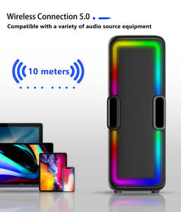 Binko Dual 6.5 pouces, haut-parleur portable pour karaoké, sans fil, FC BT, DJ, lecteur <span class=keywords><strong>CD</strong></span>, boombox avec double haut-parleur basse, lumière LED - Product Image 4