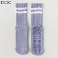 Chaussettes de ballet en stock, antidérapantes, sportives, en coton tricoté Xingyou, pour femmes, yoga, imprimé rayé, Pilates