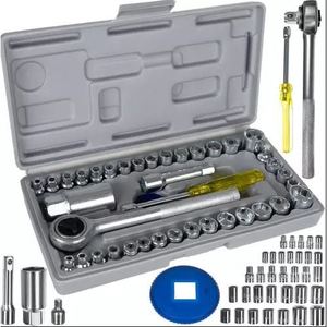 Bigstren 40-Piece <b>Socket</b> Wrench Set Metric and Standard with <b>Ratchet</b> and Extensions for Automotive and Home Repair Made in Italy - Product Image 6