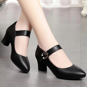 <span class=keywords><strong>Chaussures</strong></span> plates de travail pour femmes modernes et confortables en cuir véritable avec semelle en caoutchouc souple, faciles à enfiler, pour le bureau - Product Image 1