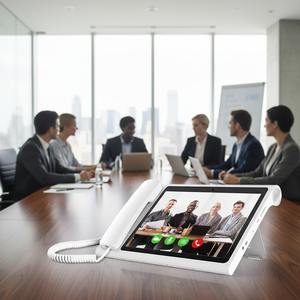 Téléphone de bureau Android 4G sans fil <span class=keywords><strong>fixe</strong></span> avec écran IPS de 10,1 pouces, appels vidéo, 4 Go de RAM, 64 Go de stockage, téléphone de bureau intelligent sans fil avec carte SIM - Product Image 1