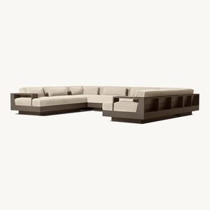 Sang Trọng Kim Loại Nhôm Khung Cắt Sofa Patio Ngoài Trời Đồ Nội Thất Sân Vườn Mời Thư Giãn Sofa Set - Product Image 3