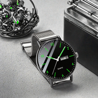 Montre à quartz personnalisée pour homme, boîtier en alliage, bracelet 20 mm, cadran à aiguilles, affichage luminescent, calendrier, vente en gros