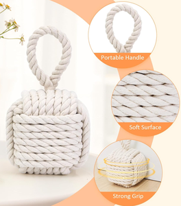 Hot bán bông tự nhiên sợi dây thừng Knot cửa dừng Heavy Duty trọng doorstop với bên trong núi cho <span class=keywords><strong>home</strong></span> & trường trang trí - Product Image 3