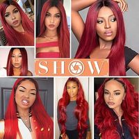 Top Qualité Remy Cheveux T1B-Red Couleur Droite Bouclés Vague Bundles 100% Vietnam Extensions de Cheveux Humains Avec La Meilleure Qualité
