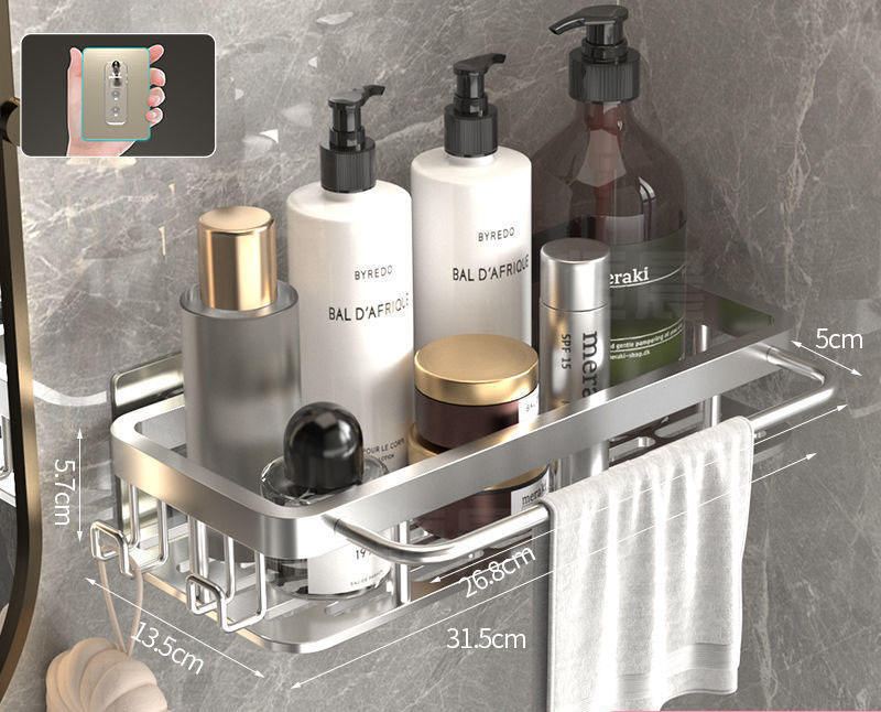 6 อลูมิเนียมสีเงินพร้อมแกนตะขอคงที่