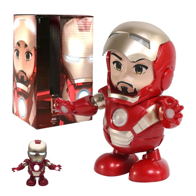 Best Christmas Gift Battery-Operated Dancing Robot with Light Music Plastic Material Opening Face and Moving Light Show