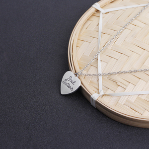 Collar con Colgante ZRM Fashion <span class=keywords><strong>Soul</strong></span> Sister, Diseño de Corazón con Letras 'Best Partner', Estilo Punk, Joyería de Aleación de Zinc para Regalo de Mejor Amiga - Product Image 5