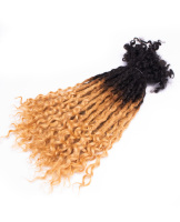 Iffy capelli umani Locs estensione Bella ricci Locs Boho terrore con estremità ricci fatti a mano Locs