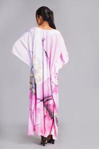 Kaftán de Lujo para Mujer, Estampado Floral, Satén de Algodón Puro, Transpirable, para Primavera/Verano, Ideal para la Playa, Excelente Precio, Ideal para Regalo - Product Image 3