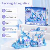 Ensemble de traineaux en plastique Unicorn Ice Castle, 116 pièces, échelle 1:5, jouet électrique pour enfants de 5 à 7 ans, ensemble cadeau unisexe