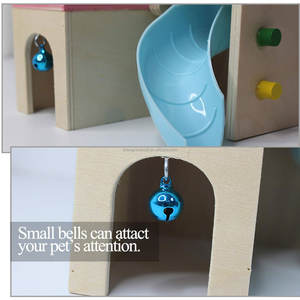 Gran Hamaca Moderna de Madera para Cobayas y Hámsters con Escaleras, Divertida Escalera de Escalada, Tobogán, Escondite Sólido con Patrón y Accesorios - Product Image 2