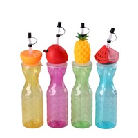 Articles de fête 2025 plastique créatif en forme de rose couvercle tasse personnalisé Halloween noël bouteille d'eau avec paille