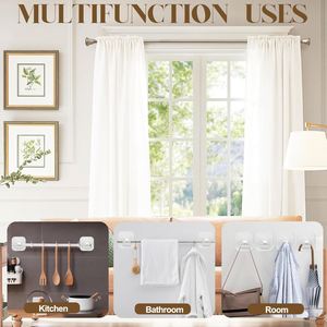 Multifunctional Self-Adhesive Plastic Single Wall-Mounted Home <b>Curtain</b> Bracket Retractable Fixed Clamp Non-Punch Rod Hook Living - Product Image 4