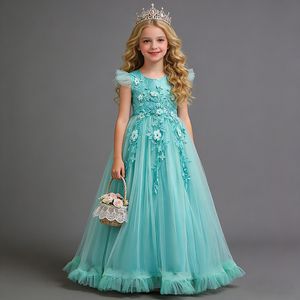 Vestido de princesa de gasa sin espalda personalizado de fábrica, nuevo, para adolescentes, talla mediana, vestido de baile de malla hasta el tobillo, disfraz para actuación de piano - Product Image 2