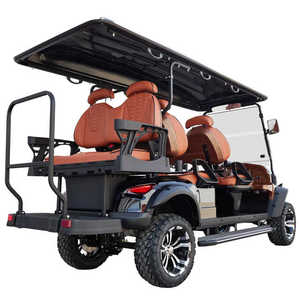 Voiturette de golf homologuée CE 6 places HKBG-C noire personnalisable 4+2 passagers avec batterie au lithium - Product Image 4