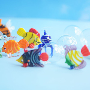 Décorations de paysage aquatique en verre écologiques faites à la main, poissons, hippocampes, poulpes, vie marine méditerranéenne, miniatures d'<span class=keywords><strong>aquarium</strong></span> - Product Image 1