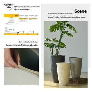 P511 Jardinière cylindrique à parois épaisses, solide et durable, grande taille, <span class=keywords><strong>pour</strong></span> plantes vertes, <span class=keywords><strong>pot</strong></span> <span class=keywords><strong>de</strong></span> fleurs en plastique haut - Product Image 3