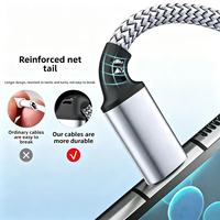 Câble d'alimentation Type-C vers Type-C 60W avec conducteur en cuivre pur et gaine en nylon pour téléphones mobiles - Charge rapide et transfert de données