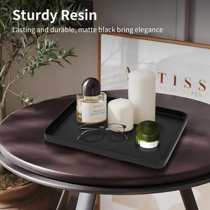 ถาดเสิร์ฟเค้กทรงสี่เหลี่ยมแบบโมเดิร์นสำหรับอาหาร ถาดเสิร์ฟกาแฟพลาสติก - Product Image 2