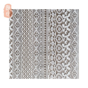 70% bông 30% nylon hoa mẫu tùy chỉnh màu sắc mềm 3D pháp bespoke Jacquard dệt kim lông mi ren vải Mạng Che Mặt cô dâu - Product Image 4