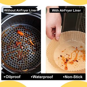 Custom Packing 6.3in 7.9 in Waterproof Air Fryer Disposable Paper Liners 100PCS Modern Beverage Use Custom Logo - Product Image 3