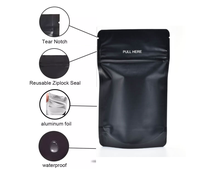 Sachets Mylar Noirs Personnalisés Biodégradables à Fond Plat 3,5g Anti-Odeur Qualité Alimentaire pour Nouilles Vente en Gros