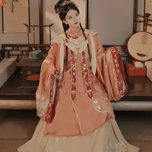 सनी Hanfu खड़े कॉलर स्वेटर कमर स्कर्ट के साथ बादल कंधों Hanfu महिलाओं