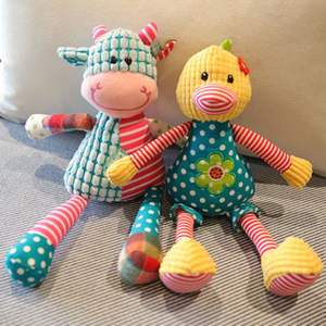 Peluche douce et confortable en forme de veau, mouton ou poulet pour bébé, jouet apaisant pour tout-petits, animal en peluche pour filles avec doublure en filet pour poupée - Product Image 3