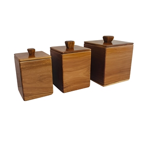 Tarro de Madera Natural con Tapa, Capacidad de 250 ml, Diseño Clásico, Recipiente de Almacenamiento Duradero para Especias, Café, Té y Azúcar de Cocina - Product Image 1