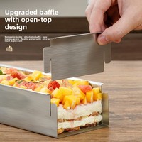 Moule à tiramisu professionnel en acier inoxydable avec plateau inférieur amovible - Plaque de cuisson rectangulaire antiadhésive pour tiramisu