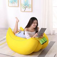 Nouveau design, fauteuil-lit pouf orange en forme de banane européenne, en maille extra douce pour adultes, avec rangement, pour chambre, maison, bureau, salon