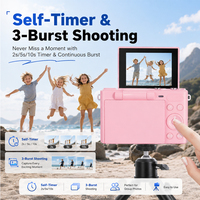 Cámara para Estudiantes H20 4K UHD, 48MP AF, Pantalla IPS Abatible de 2.4 Pulgadas, Zoom 16X, MP3, Juegos, 12 Idiomas, Dispositivo de Transferencia OTG para Jóvenes Globales