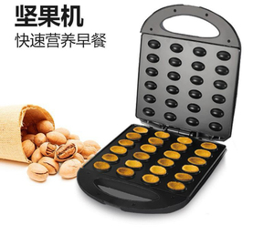 Panci pemanggang kue kenari elektrik otomatis 24 lubang, baja tahan karat rumah bentuk kacang lapisan panekuk mesin wafel antilengket - Product Image 3