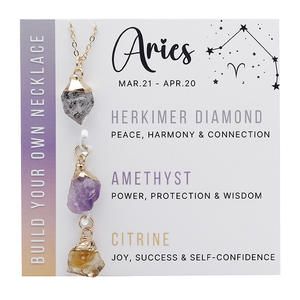 À la mode irrégulière trois pierres pendentif en acier inoxydable chaîne bijoux zodiaque pierre naturelle collier cadeau - Product Image 6