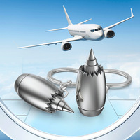 Porte-clés de moteur d'avion en métal personnalisé Porte-clés pendentif de compagnie aérienne petits cadeaux et souvenirs promotionnels