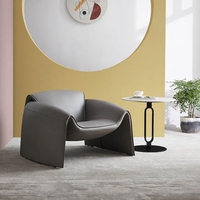 Fauteuil de salon moderne à un seul bras, élégant fauteuil d'art, fauteuil relax en cuir, fauteuil d'appoint pour le salon